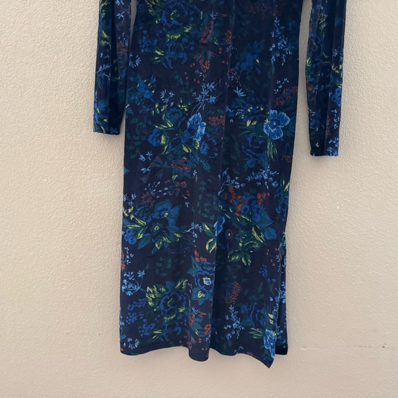 Maeve Constance Velvet Midi Dress Womens Small Blue Floral Party Holiday Boho - Picture 9 of 14